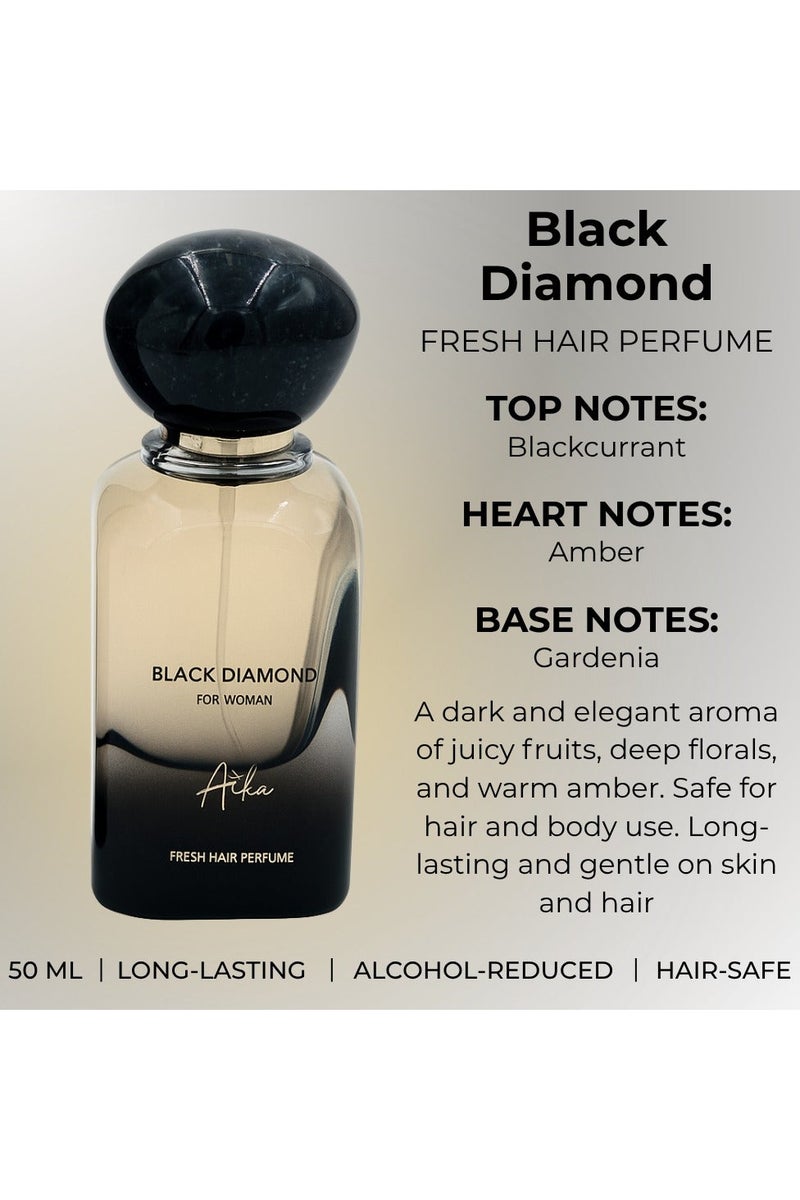 ايكا عطر أيكا بلاك دايموند 50 مل للنساء، عطر يدوم طويلاً للجسم والشعر، عطر خالٍ من الكحول للنساء برائحة التوابل والجلد والعنبر مع نفحات شرقية جريئة. - Image 4